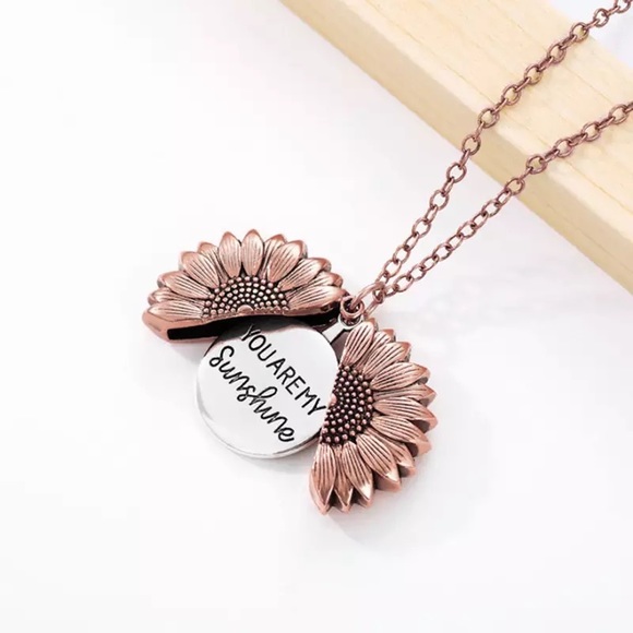Rose Gold You Are My Sunshine Necklace Locket